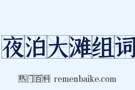 夜泊大滩组词是什么意思的图片